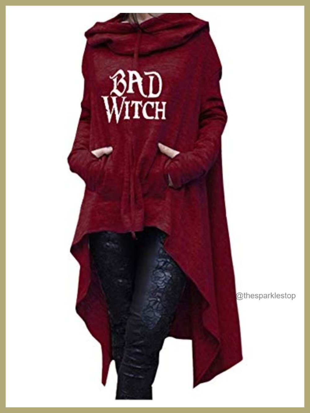 Women's Oversized Long Sleeve Hoodie with Asymmetric Hem and Thumb Holes